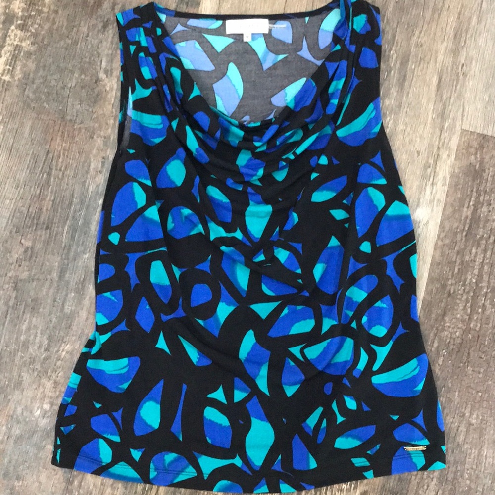 Calvin Klein Swirl Print Sleeveless Blouse